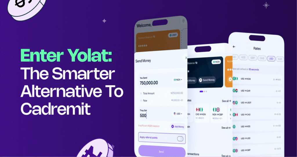 Nigerian expat using Yolat app for international money transfer as an alternative to Cadremit