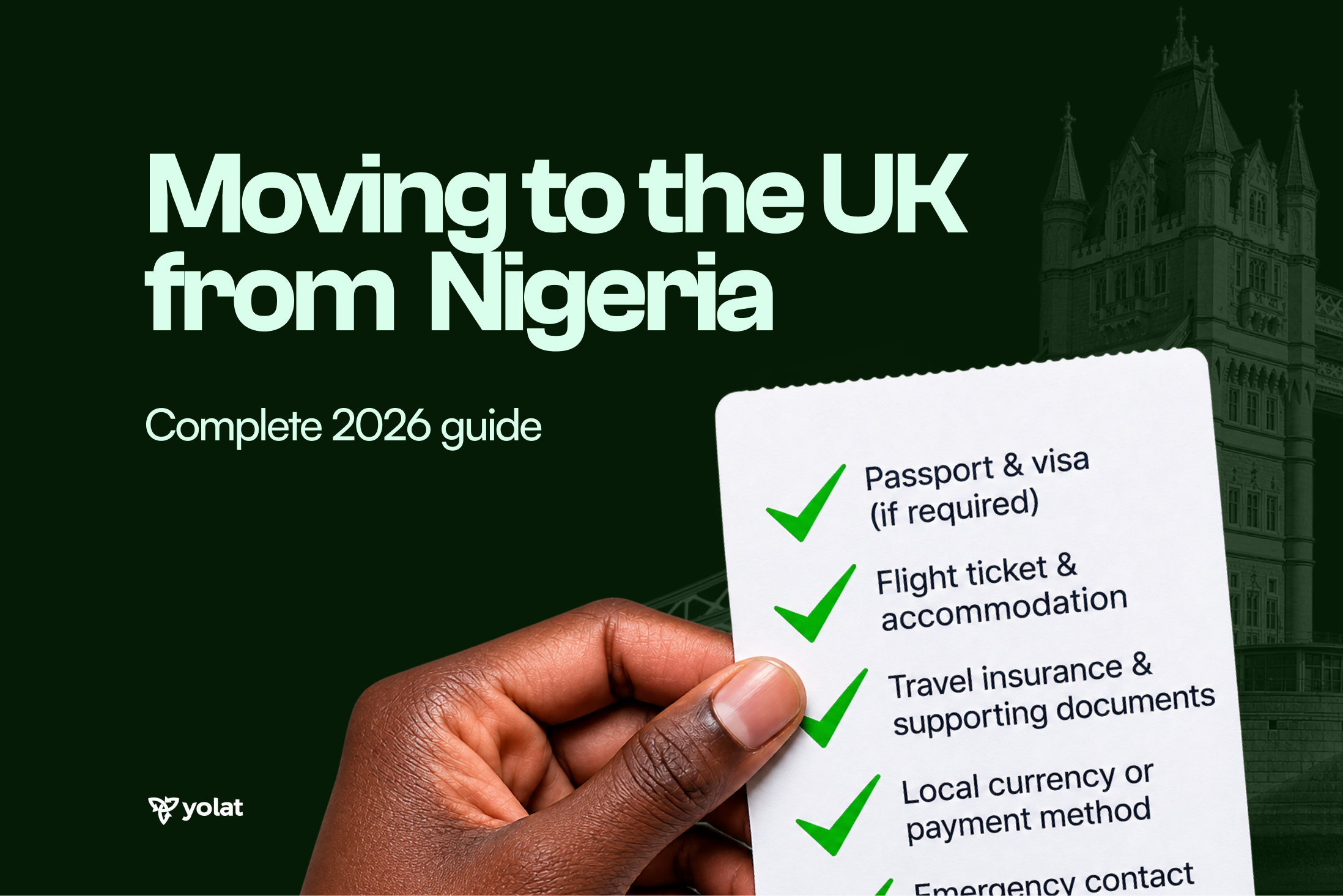 Moving to the UK from Nigeria.
